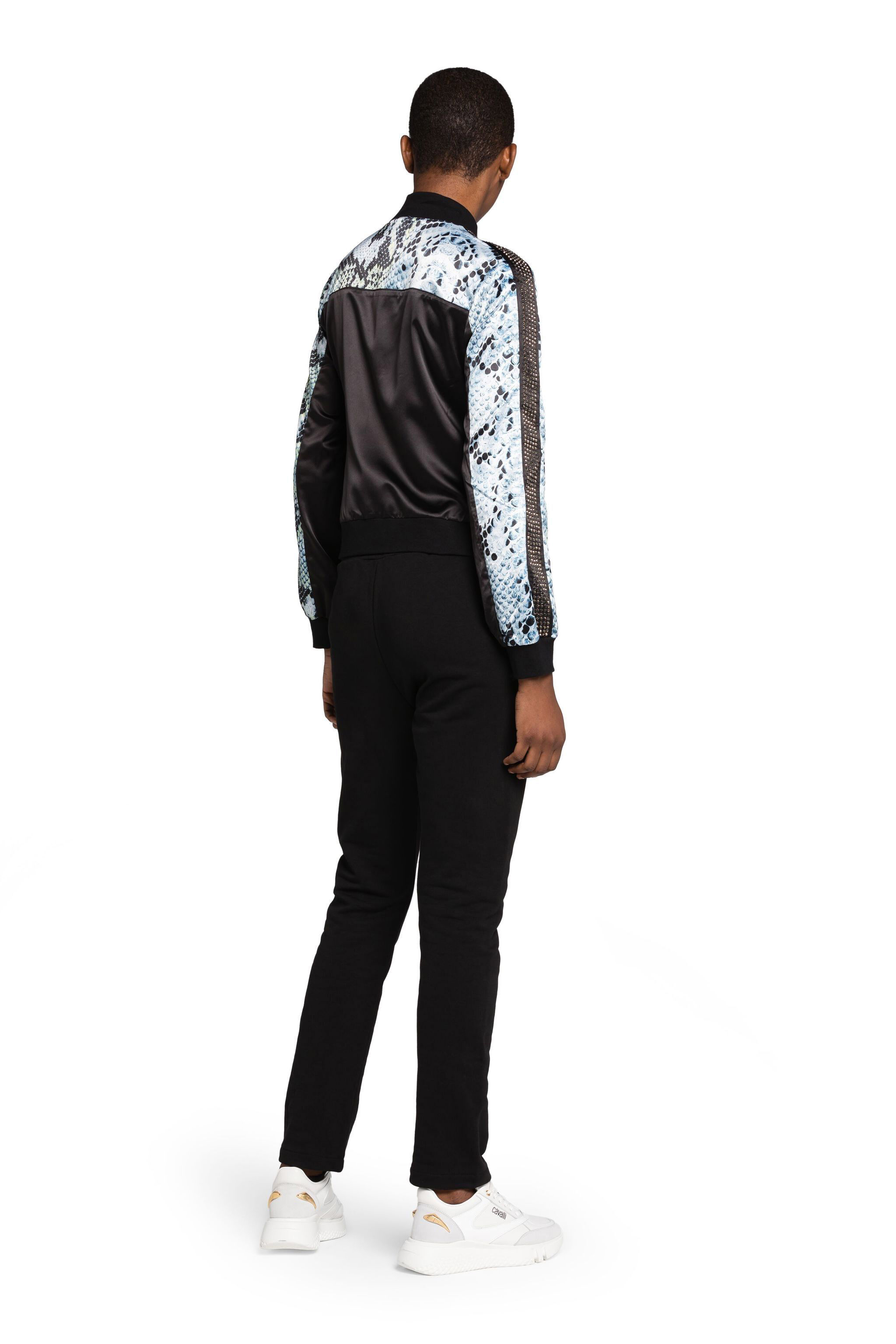 UG Crystal-Embellished Python-Print Track Jacket BLACK JYY01F-RD037
