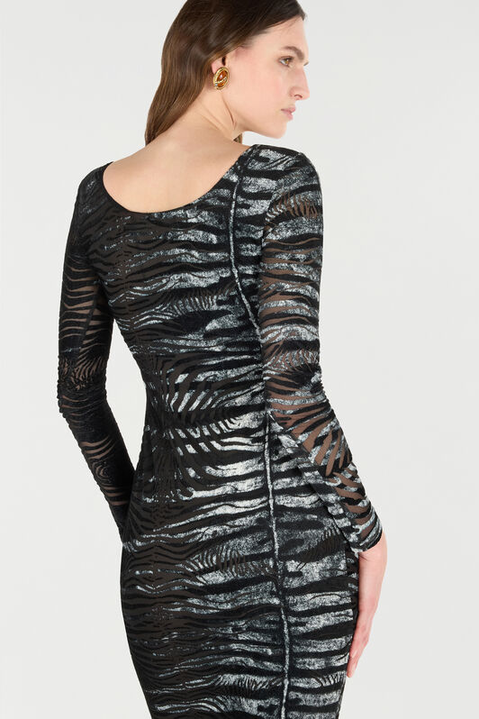 RC Kleid Mit Den Motiven Zebra Und Tiger Skin Schwarz/Weiß UKT148-CPN50