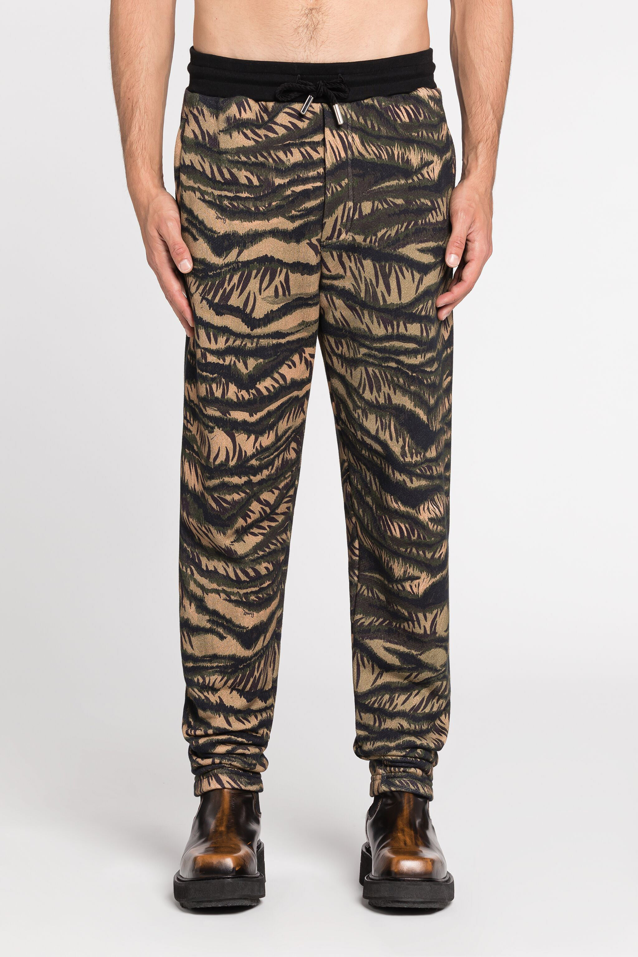 RC Animal-Print Cotton Track Pants Dark green/Black RRT25D-5OH79