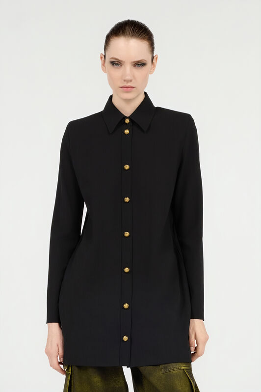 RC Camicia Nera Lunga In Misto Lana RC Camicia Nera Lunga In Misto Lana Nero VWT164-WP008