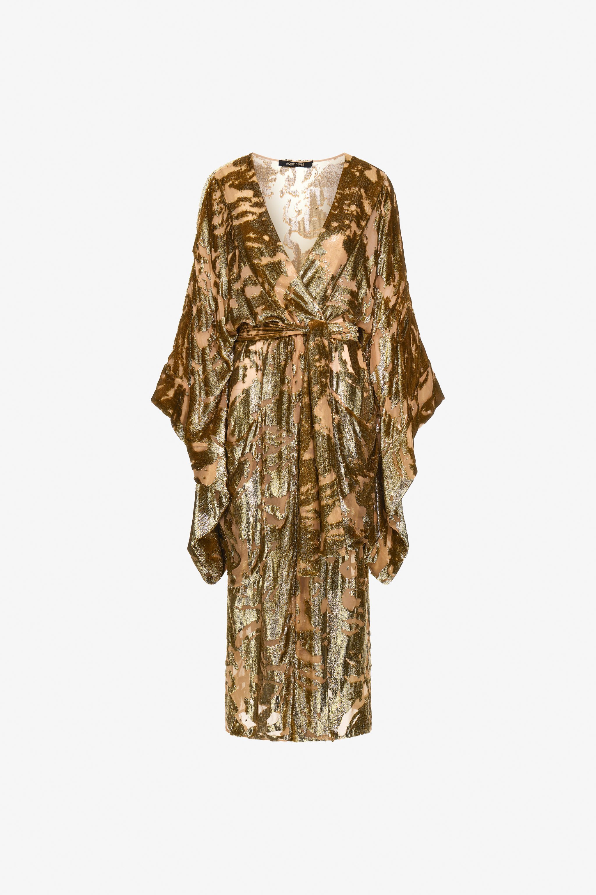 RC Langer Samt-Devoré-Mantel Gold TKT510-FY036