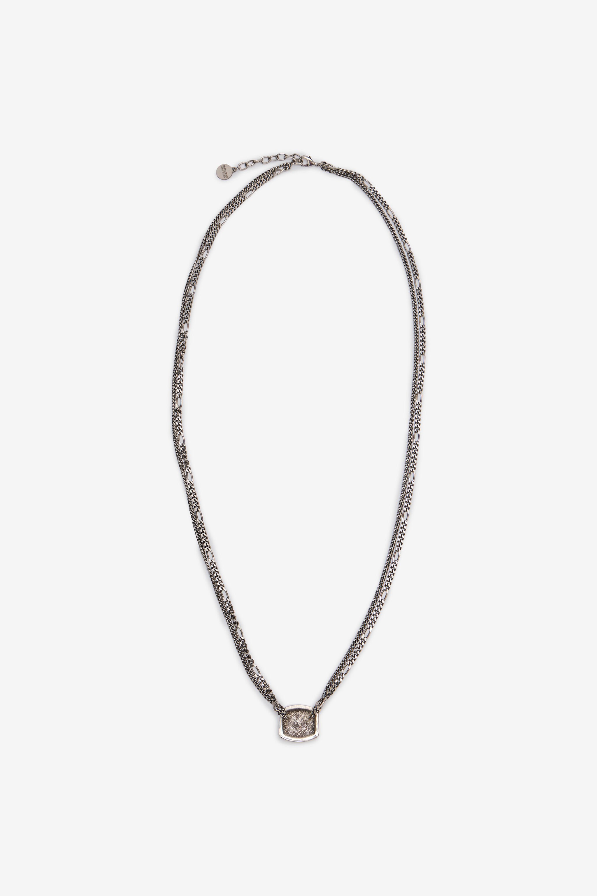 RC Necklace with Double Chain and RC Monogram Plata VRG001-AM258