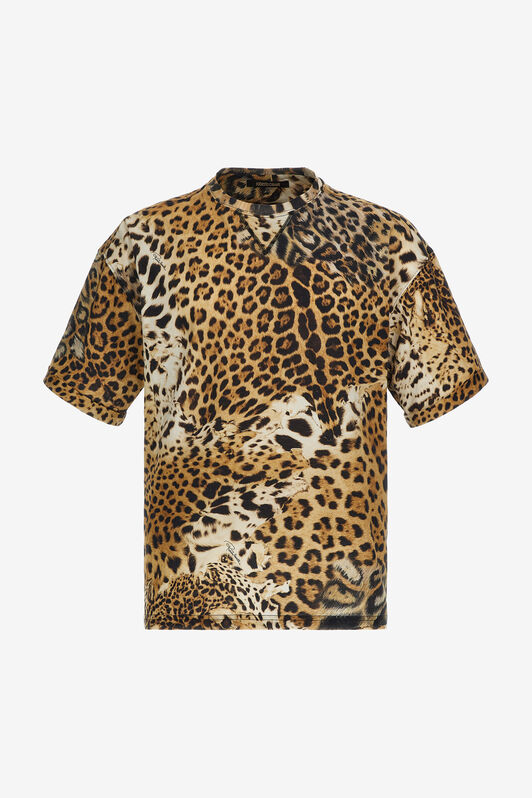 RC T-shirt with Jaguar Skin print Light Brown SRT62E-3PH91
