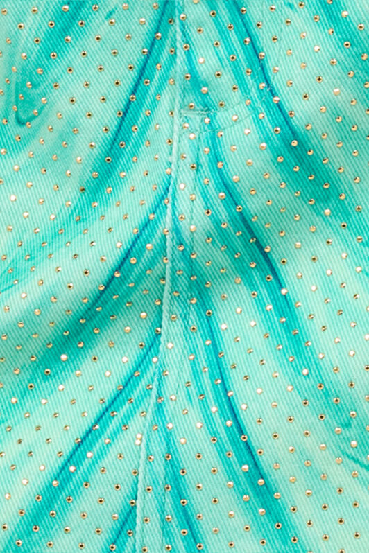 RC Miniskirt With Optical Glass Print And Micro Studs Light green UKJ325-DAN47