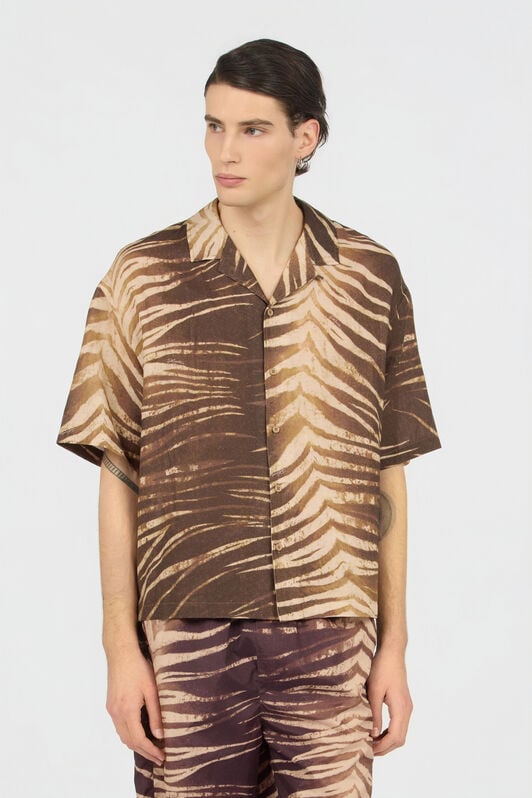 JC Hemd mit Natural Barb-Print 751 BEIGE + 709 MARR WFM006-WF154