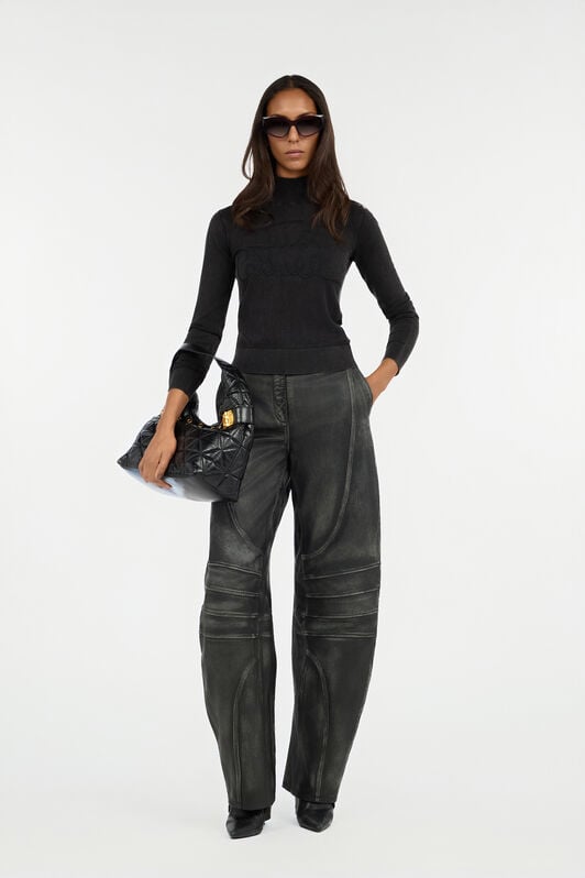 JC Black Turtleneck Sweater With Embossed Logo BLACK VFM036-VF292