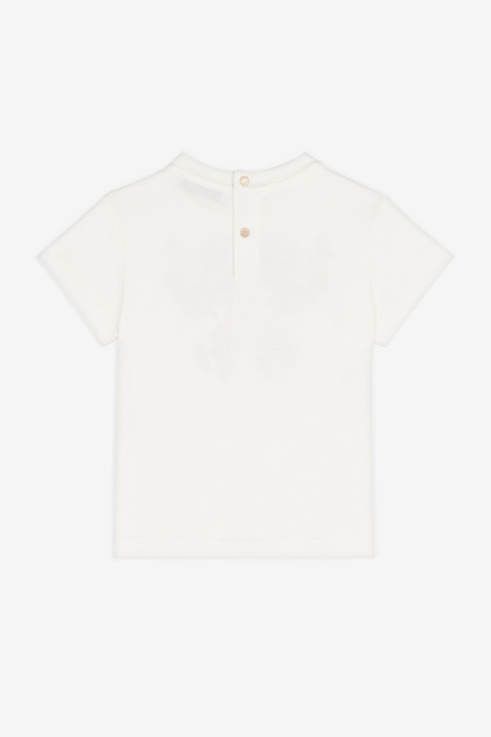 JU Flower And RC Monogram-Print Cotton T-Shirt White RJT60G-JD001