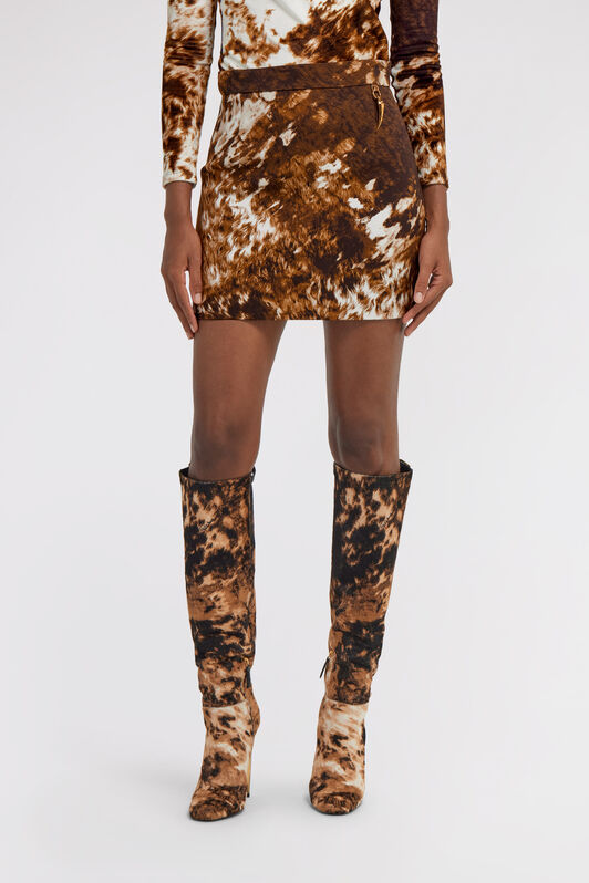 RC Appaloosa Print Mini Skirt Brown TKT302-ORN08