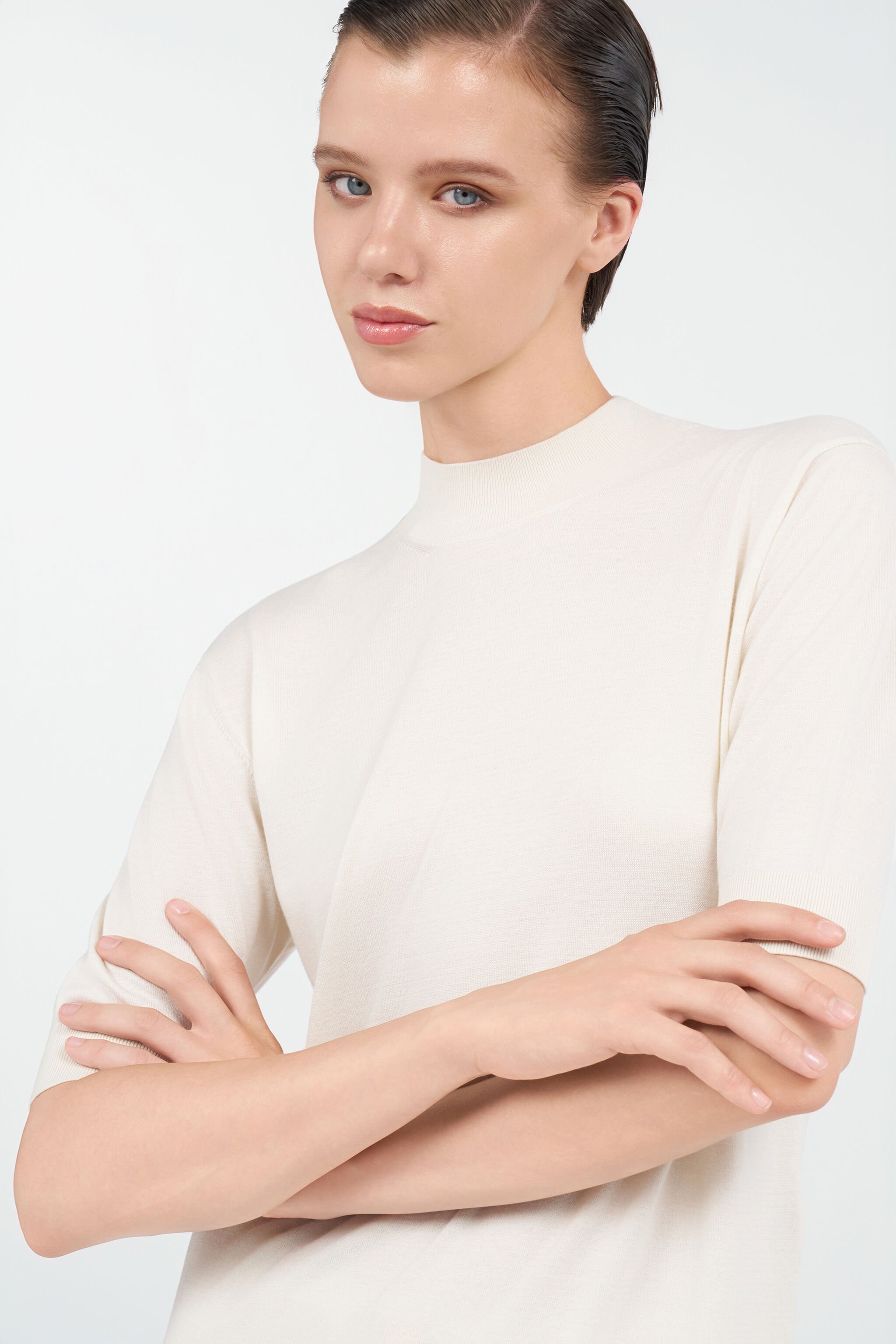 RC Cotton sweater Avorio UWM609-WH003