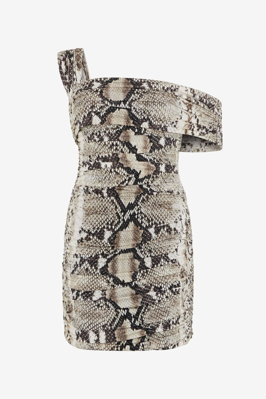 RC Mini Dress with Python Print Light Brown VWT152-LNQ75