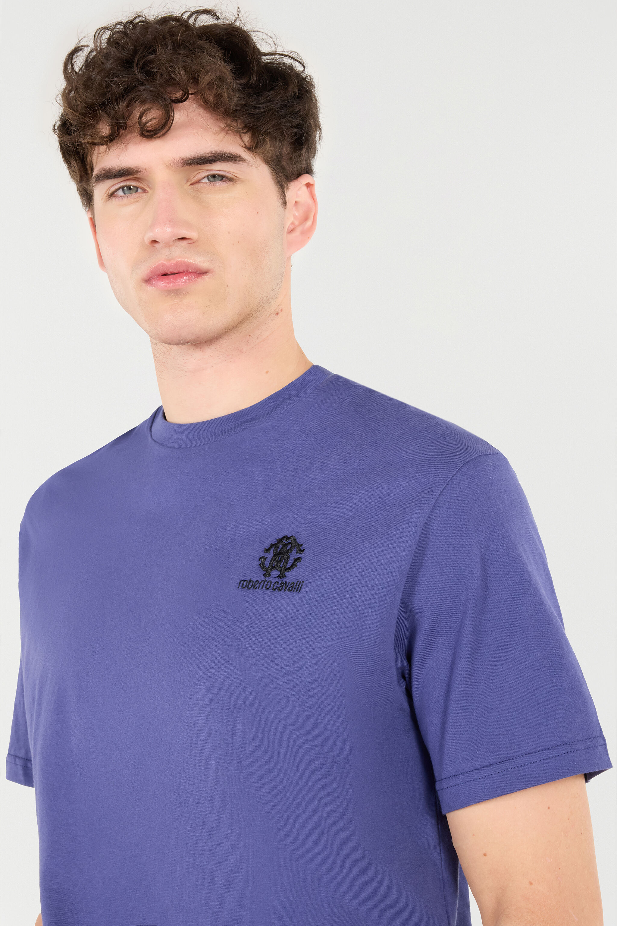 RC T-Shirt With RC Monogram And Logo Embroidery Navy POT60A-JD060