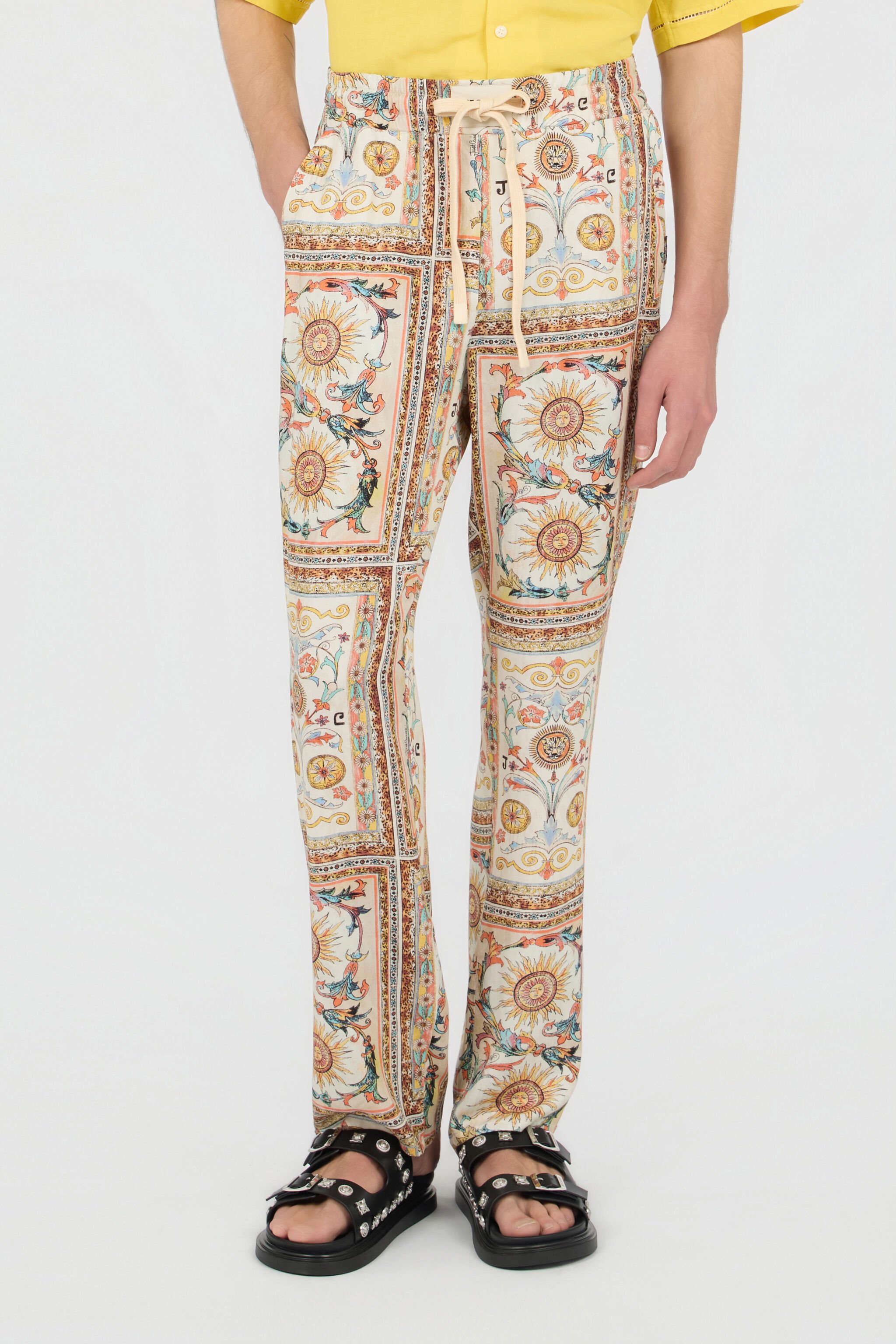 JC Hose mit Persian Tarot-Print 744 BEIGE + 217 AZZU WFT003-WF004