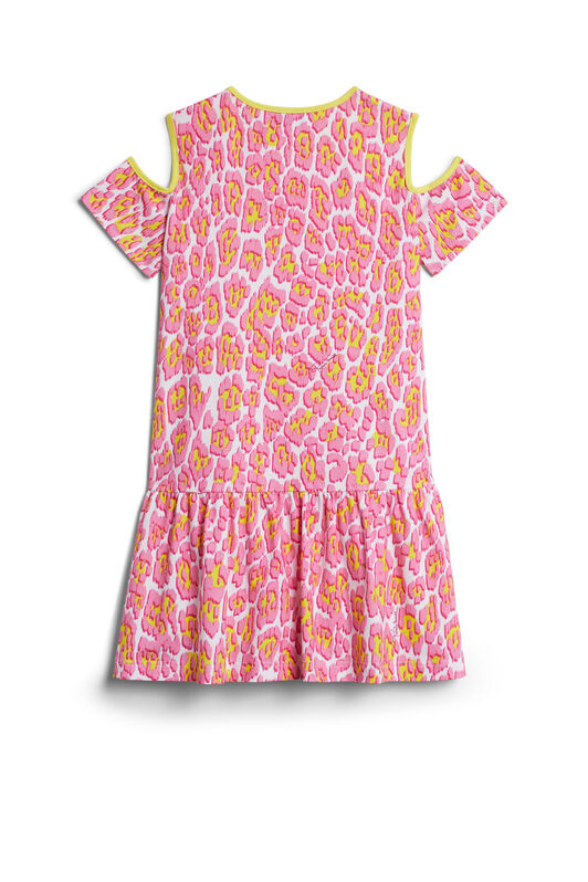 JU Shoulder cut out animalier dress PINK/YELLOW IJT139-JFQ82