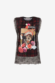 ${brand} Hybrid-Print Tartan Top ${colorDescription} ${masterID}