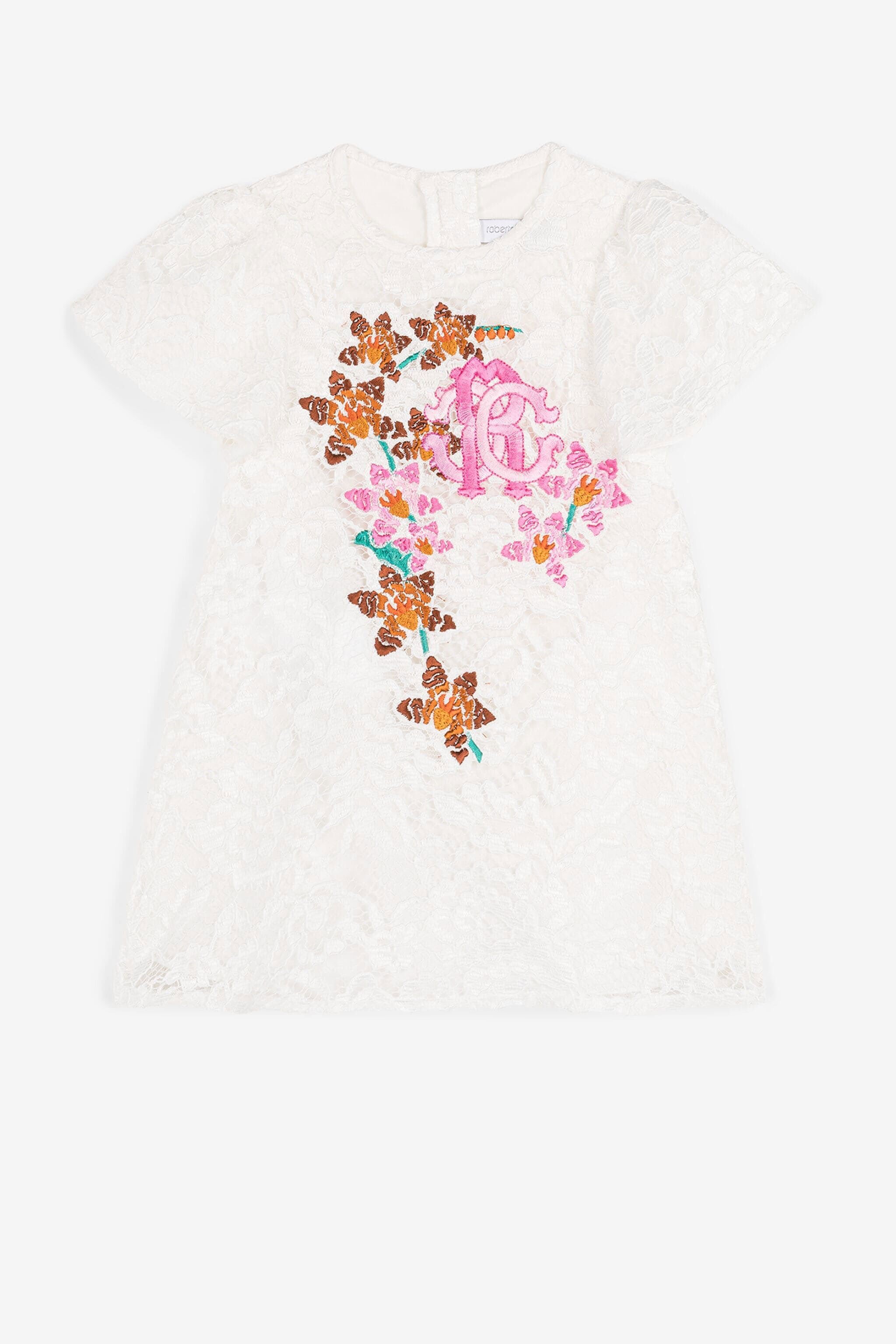 JU Spitzenkleid mit Monogramm Weiß QJT134-RP001
