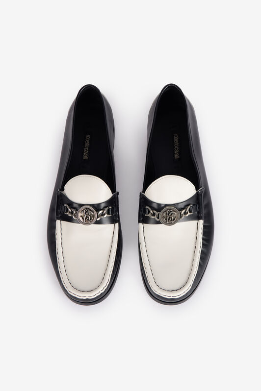 RC Two-Tone Loafers With Mirror Snake Monogram Nero/Bianco URS014-PZ590