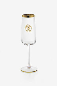 ${brand} Monogram Gold 2 Champagne Goblets Set ${colorDescription} ${masterID}