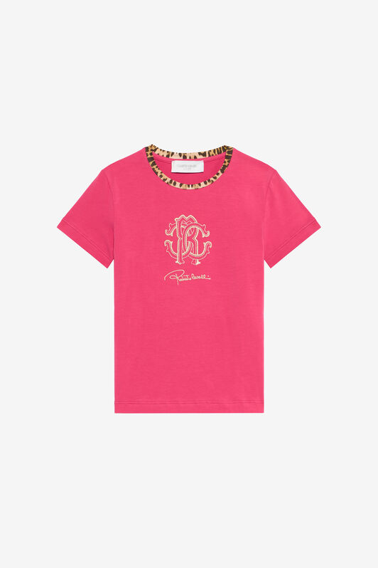JU T-Shirt Fucsia Bouganville Con Monogram RC FUXIA BOUGANVILLE VJT62H-JD001