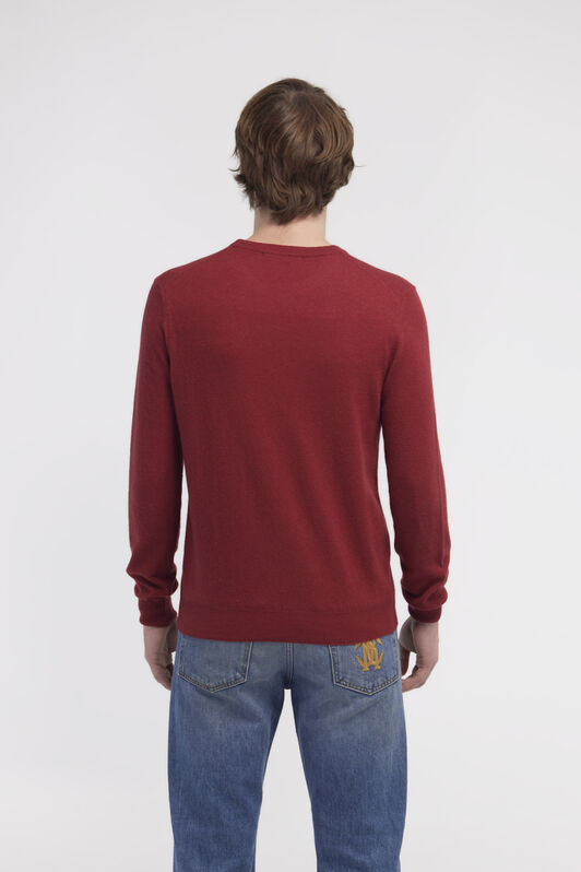 RC Wool sweater with Monogram Mirror Snake Dark red NOM01A-MI014