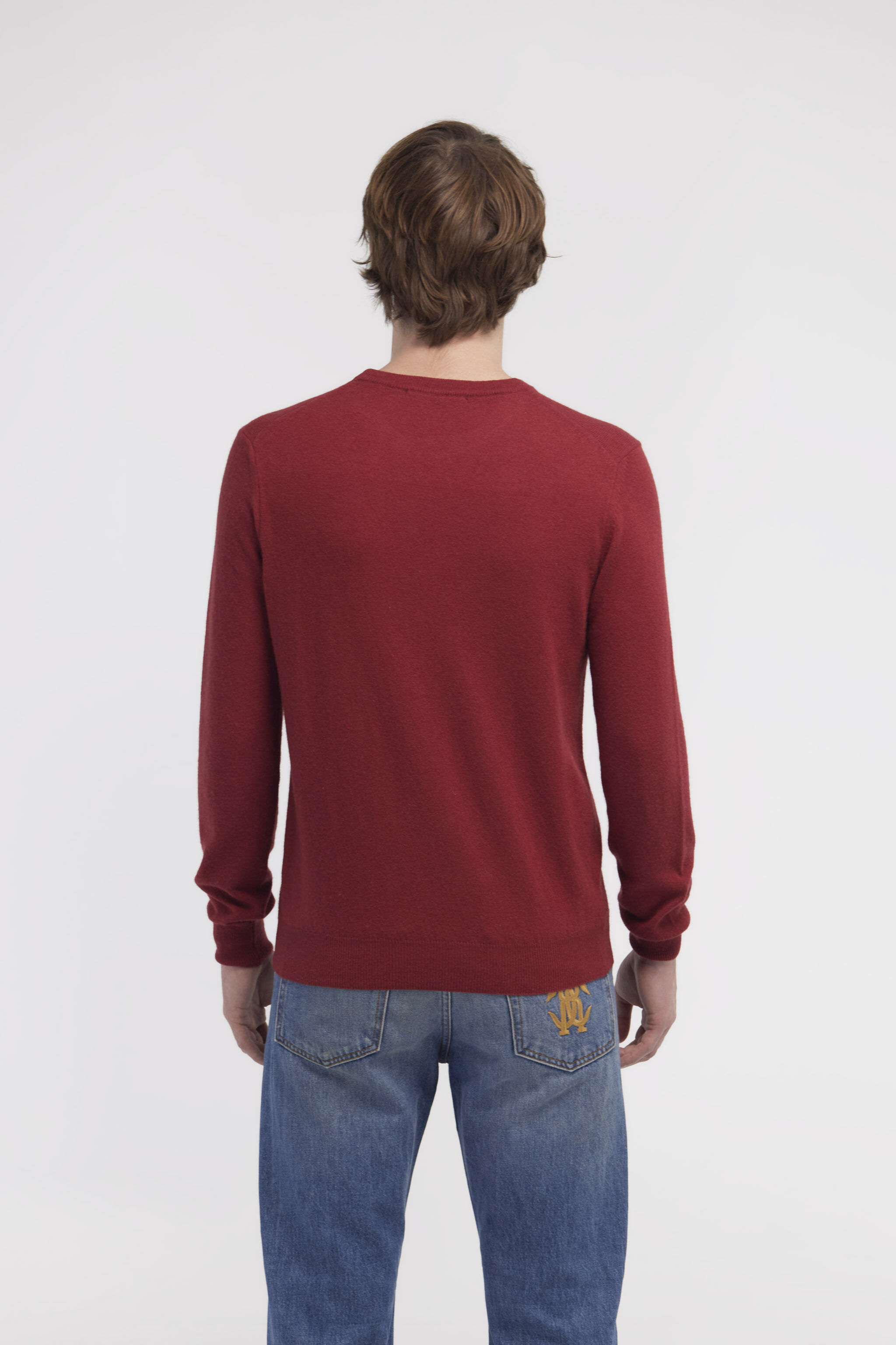 RC Wool sweater with Monogram Mirror Snake Dark red NOM01A-MI014