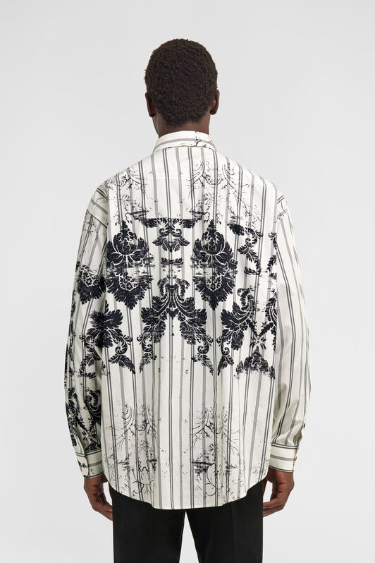 RC Broccato Print Silk Shirt White TRT720-CH039