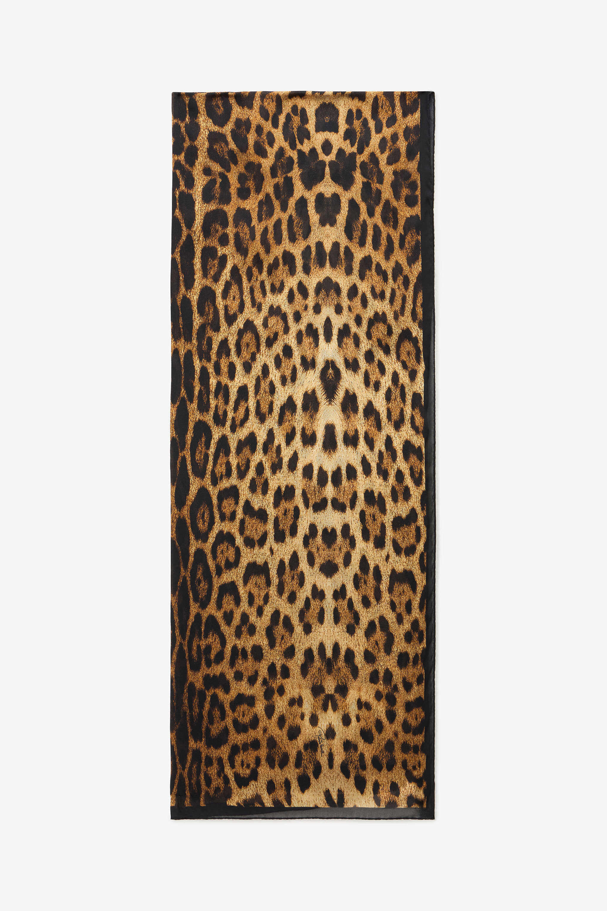 RC Silk Scarf with Jaguar Skin Print Brown VWI001-HZQ71