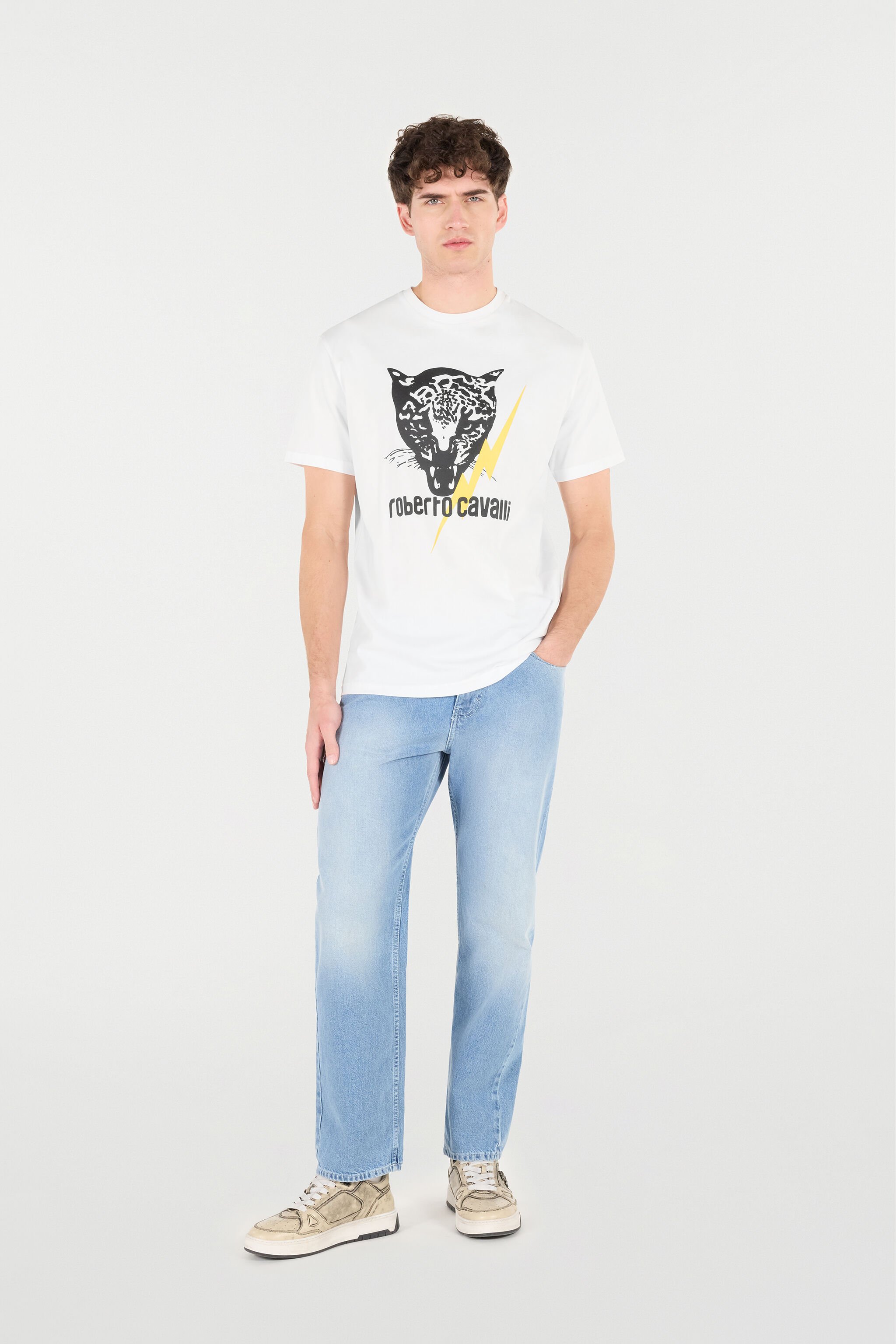RC T-Shirt Con Fulmine E Giaguaro WHITE POT60B-JD060