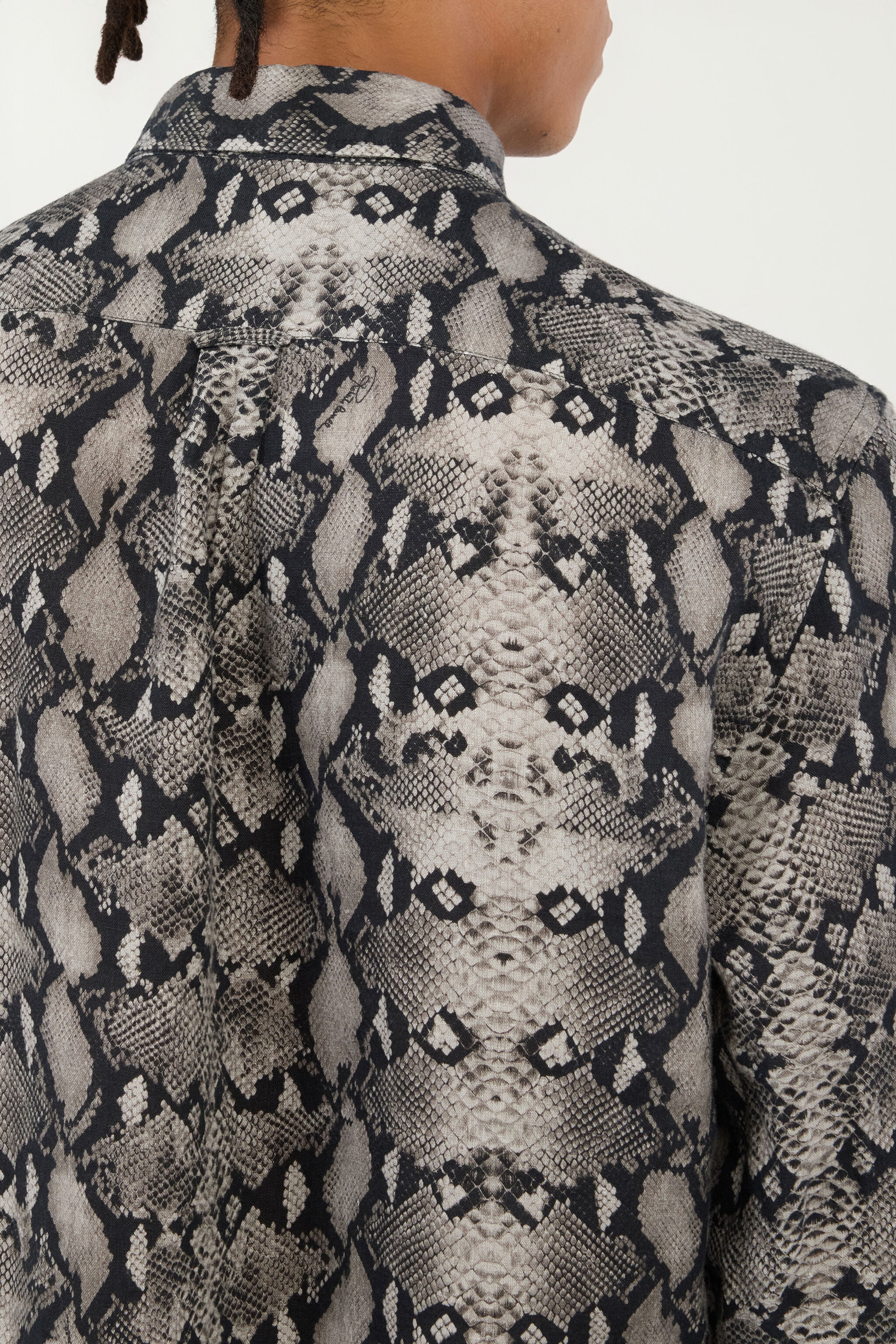 RC Camicia In Lino Stampa Snake PYTHON QOT70I-2JR25