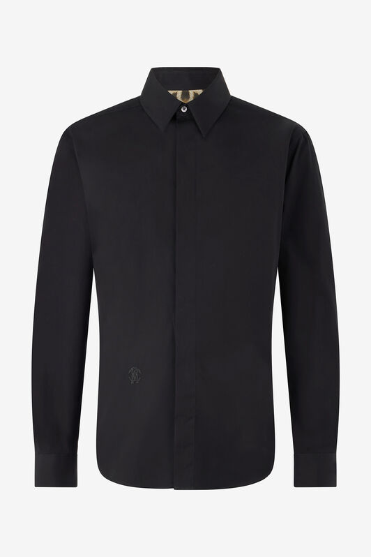 RC Cotton Shirt with Embroidery Black VRT700-CH026