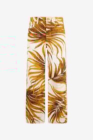 JC White Golden Palm Print Jeans DAFFODIL WFJ041-WF525