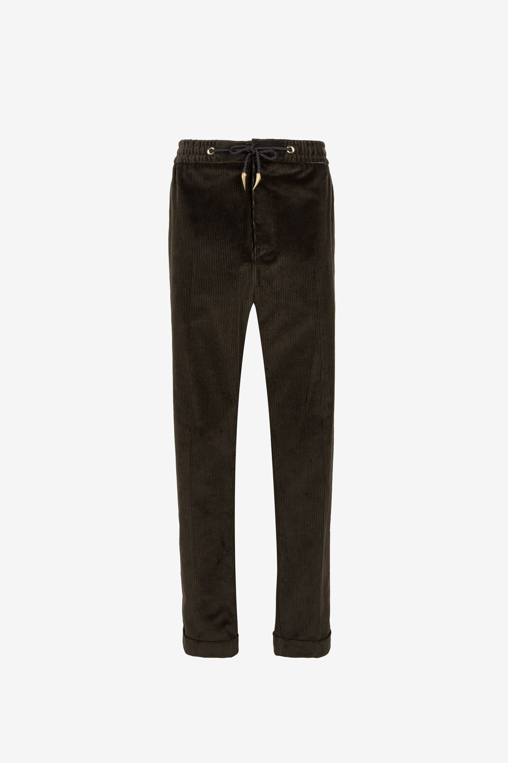 RC Pantaloni in velluto con Monogram RC MILITARY PRR206-VL007