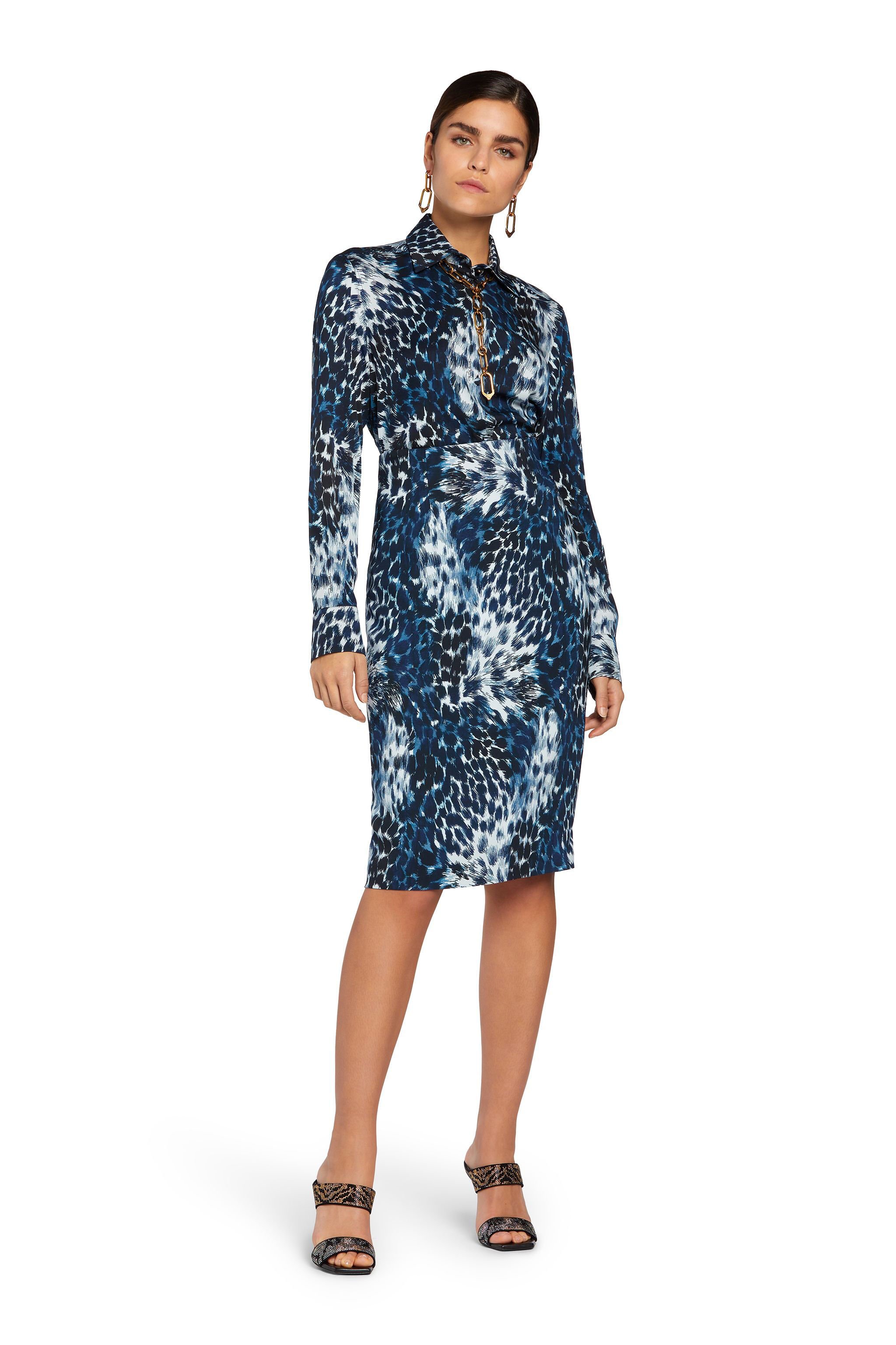 RC Gonna a tubino con stampa Wild Indigo Blu MQT311-ORB00