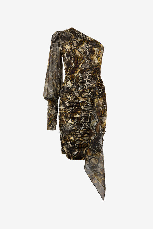 JC Woman Mini Dress Black/Brown RKT965-RK474