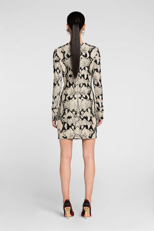 RC Mini-robe à motif python en jacquard Marron clair PKM104-MG051