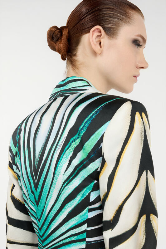 RC Seidenjacke Mit Ray Of Sea Print TURCHESE VKT405-4QM33