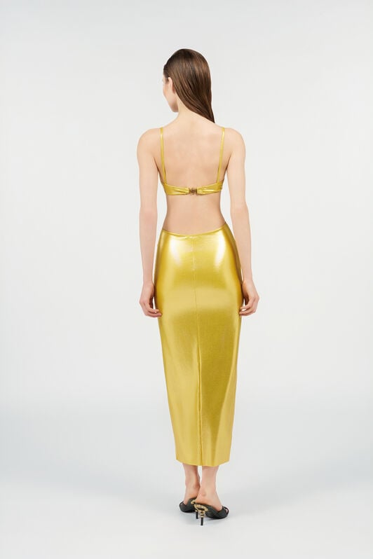 RC Long Golden Satin Dress LIGHT GOLD WKW023-LL031