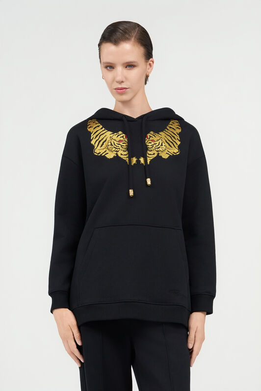 RC Sudadera Negra Con Bordado De Tigre BLACK WQT67B-CF057