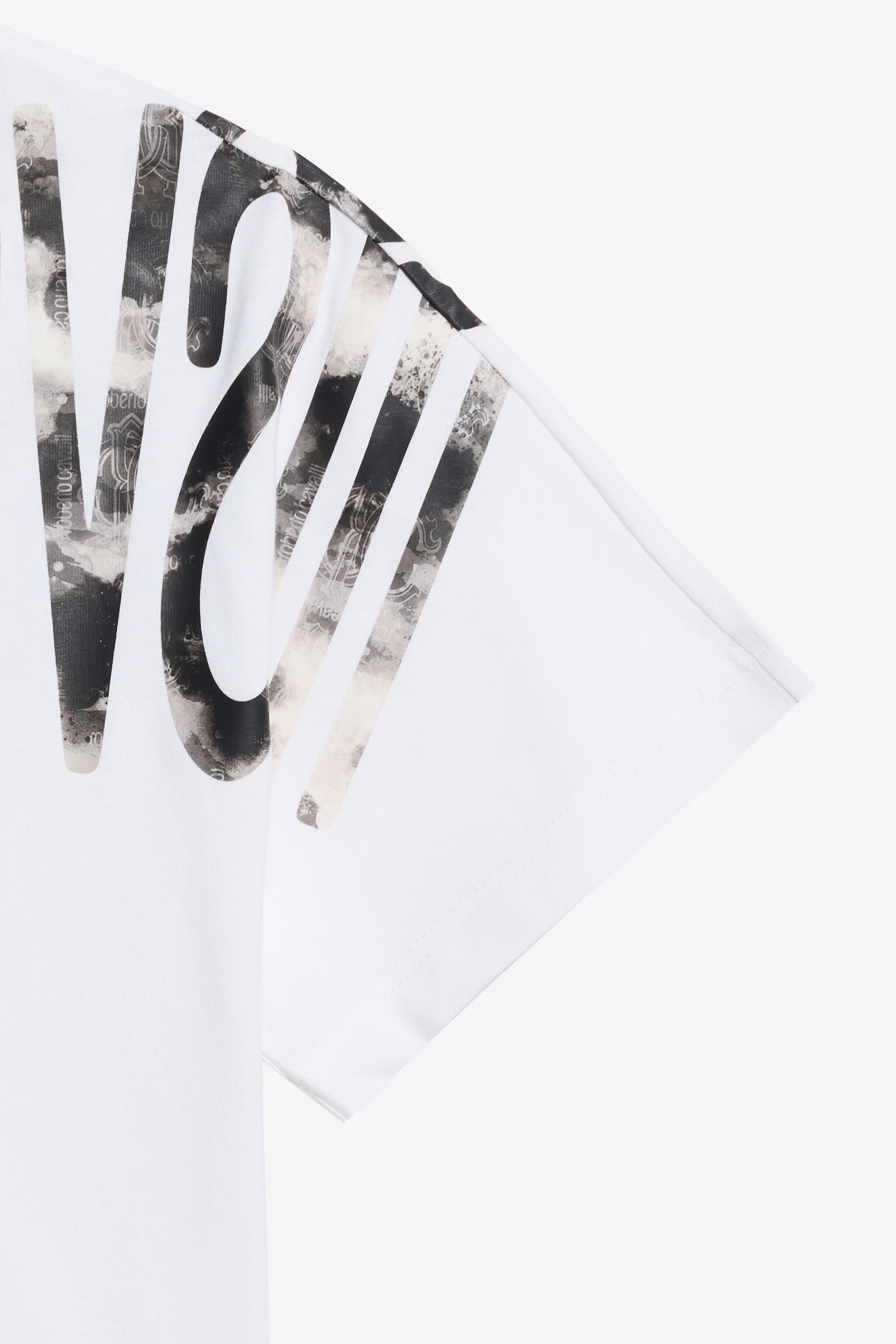 JU Weißes Baumwoll-T-Shirt Mit Logo-Druck BLACK WJT60K-JD001