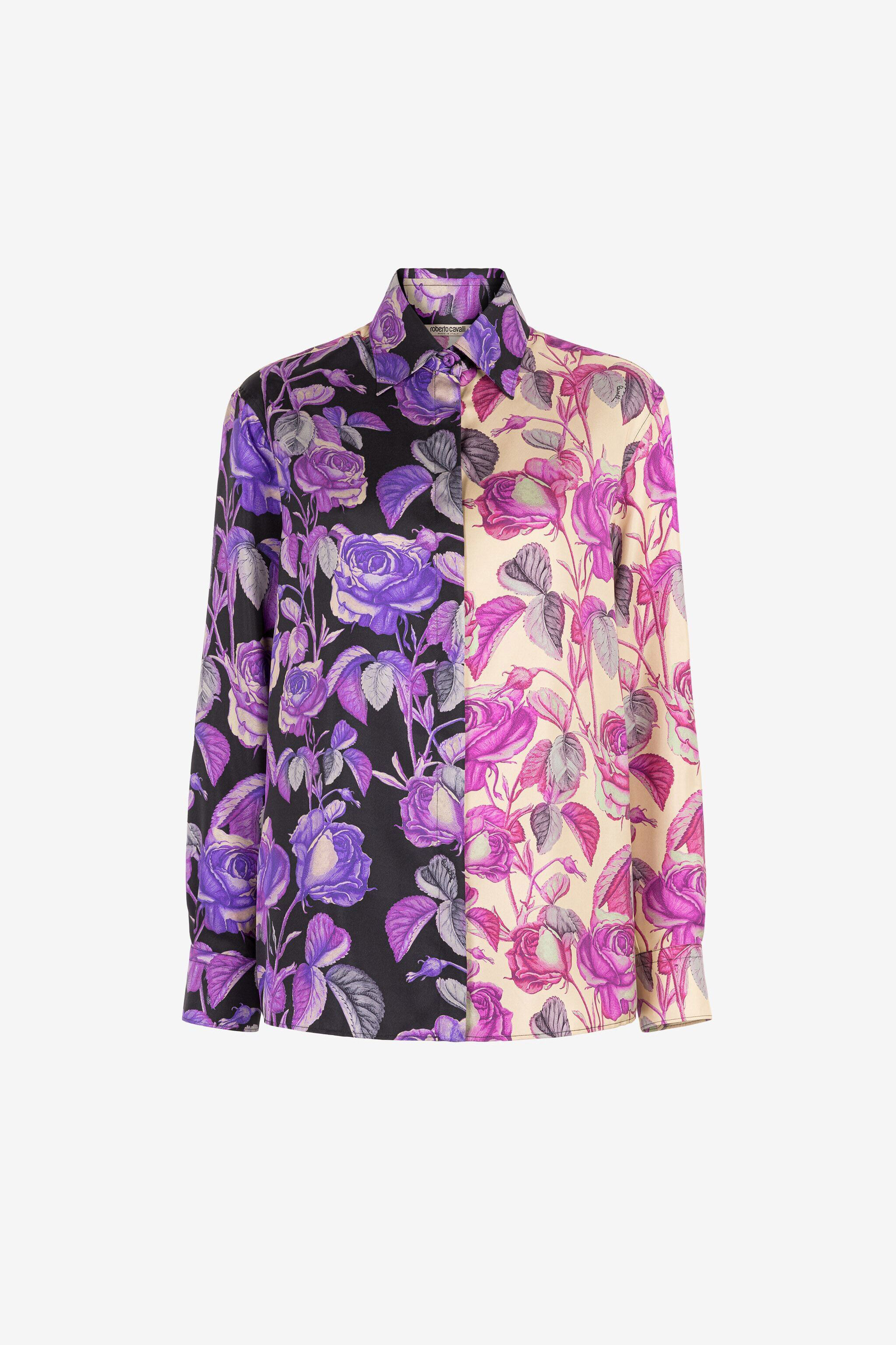 RC Rose-Print Silk Shirt ROSA CH./ROSA PQT704-4QF03