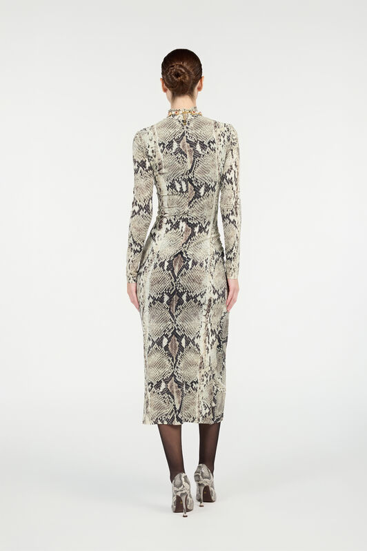 RC Midi Dress with Python Print Marrón claro VWT158-LNQ75