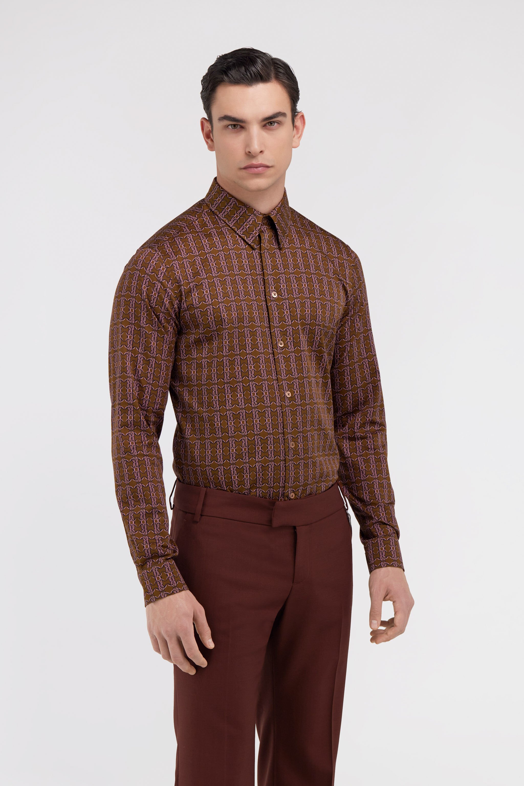 RC Camicia con stampa Marrone SRT701-CDL06