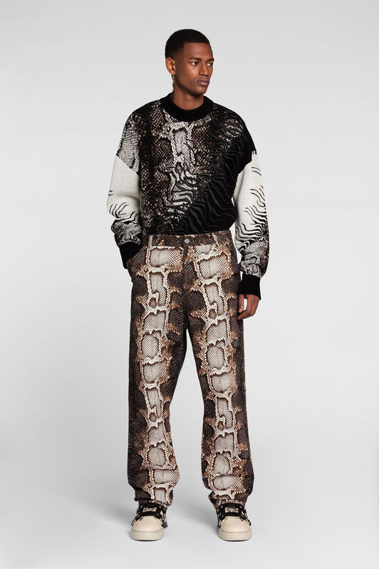 RC Embroidered Python-Jacquard Sweater MULTICOLOR PNM610-MR001