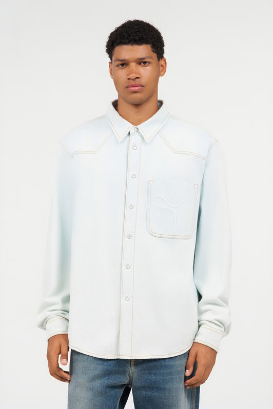 RC Camisa Vaquera Azul Claro Con Costuras En Contraste RC Camisa Vaquera Azul Claro Con Costuras En Contraste ENDLESS SKY WNJ72B-DL014