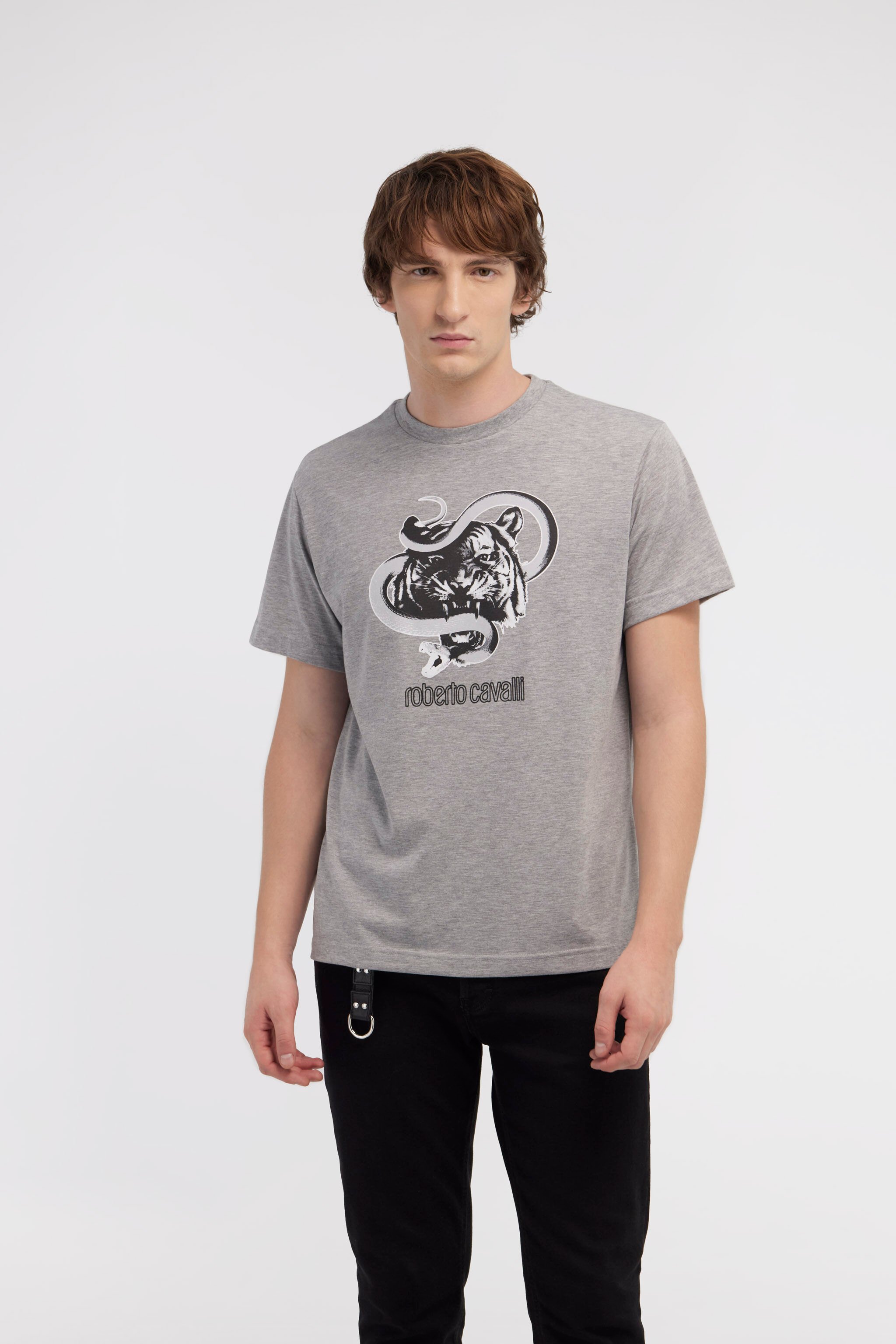 RC T-shirt with Jaguar and Snake prints Gray NOT60J-JD016