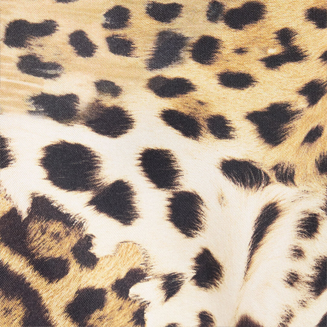 RC Silk Shirt with Animalier Prints Light brown VRT710-OZG34