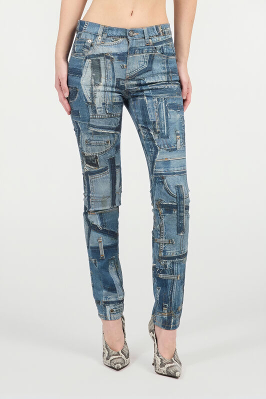 RC Jean skinny Collection capsule Patchwork Bleu UWJ252-DS001