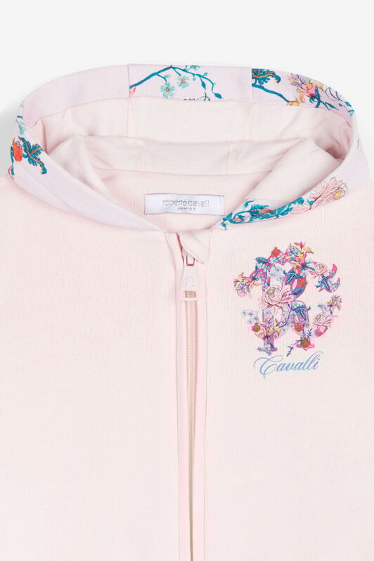 JU Baumwoll-Hoodie mit Blumen- und Jaguar-Print JU Baumwoll-Hoodie mit Blumen- und Jaguar-Print Rosa RJT904-CF050