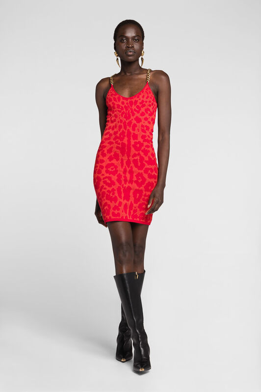 RC Vestido jaguar de jacquard con cadena RC Vestido jaguar de jacquard con cadena Naranja OQM113-MA003
