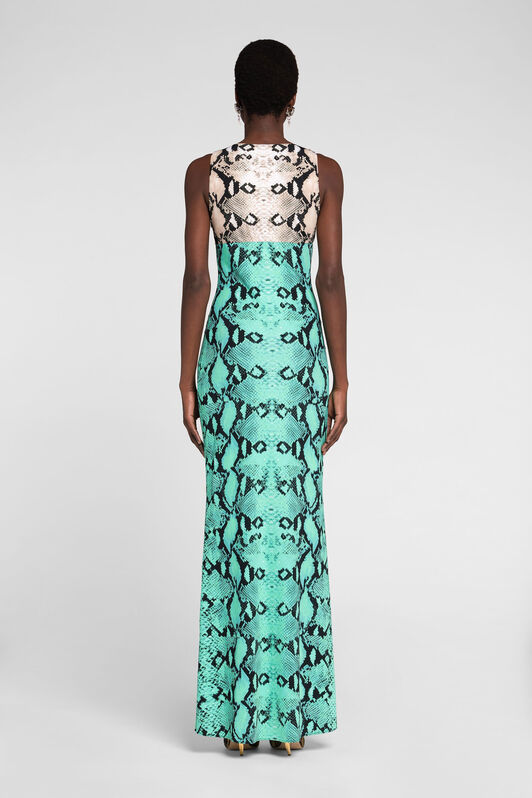 RC Python-Print Maxi Dress Light blue PKT133-LNE38