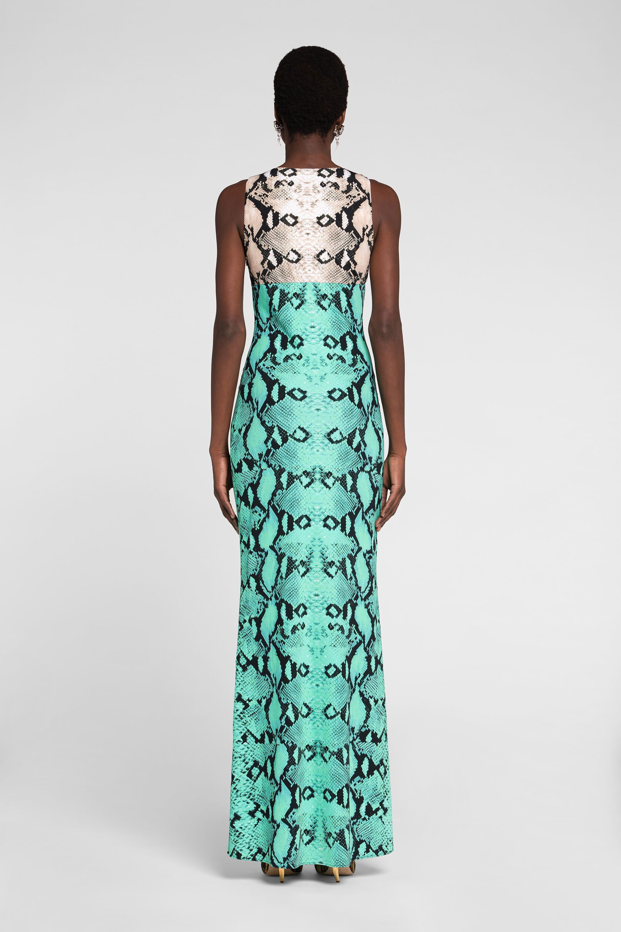 RC Python-Print Maxi Dress Light blue PKT133-LNE38